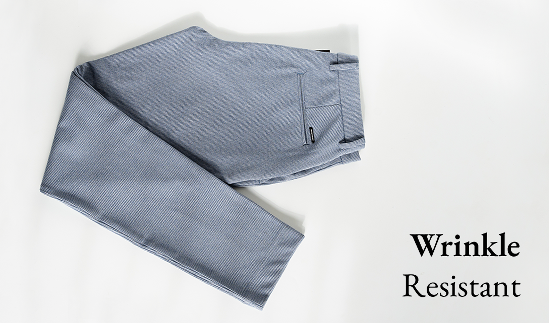 Wrinkle resistant pants for men