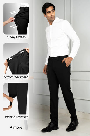 Buy ShreeRam Men's Regular Fit Formal Pant/Office Wear Trousers/Pant  (Blue-28) at Amazon.in