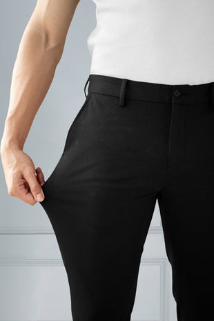 Men's Navy Italian Cotton Linen Slim Fit Suit Pants - 1913 Collection