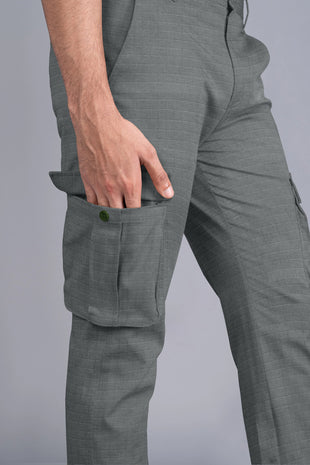 Men's High Stretch Multi-Pocket Skinny Cargo Pants, Elastic Waist Plus Size  Pant | eBay