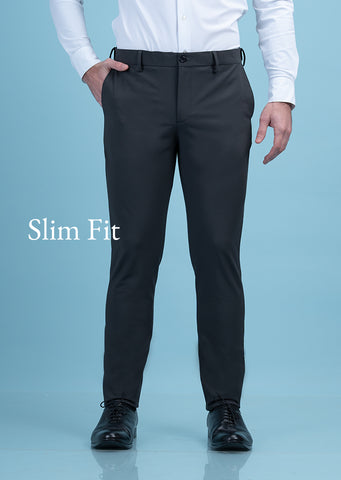 Pinara Black Slim Fit Trousers – Men's Priorities