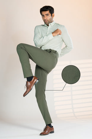 Men's Blue Pin Dot Semi Plain Classic Fit Suit Trousers | Hawes & Curtis
