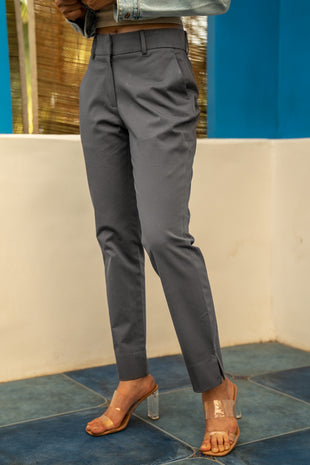 Buy Women Khaki Slim Fit Solid Business Casual Trousers Online  274592   Allen Solly