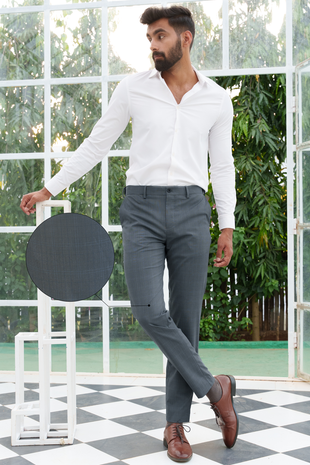 Slim Fit Slacks Men's Semi formal Vintage Style Slightly - Temu