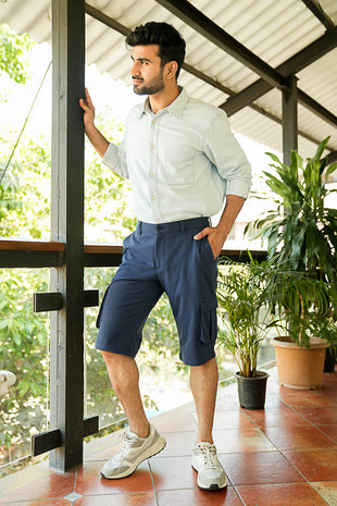 men's print detail pocket shorts - Feroos