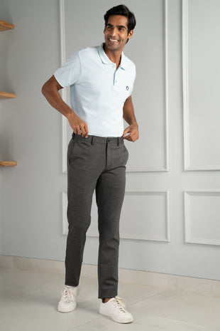 Buy online Grey Solid Flat Front Formal Trouser from Bottom Wear for Men by  V-mart for ₹1020 at 15% off | 2024 Limeroad.com