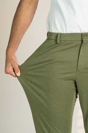 Sage green linen slim fit Trousers