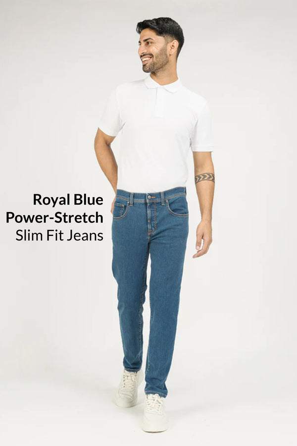 Buy Dark Blue Power Stretch Slim Fit Jeans Online In India