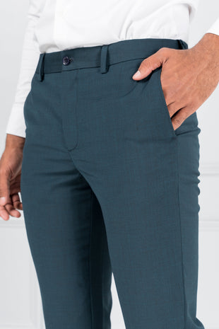 Buy Zegna Trofeo FlatFront Wool Trousers  Teal Blue Color Men  AJIO LUXE