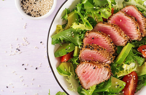 A bowl of tuna and vegetable salad