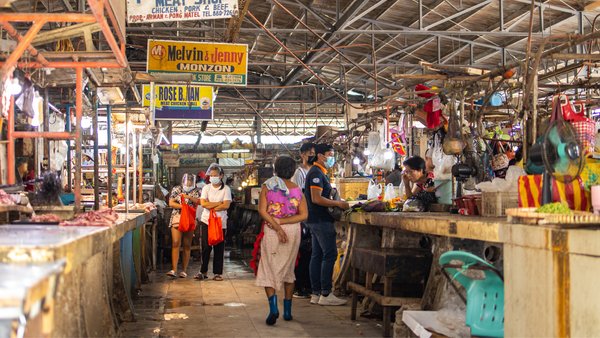 People shopping at the wet market