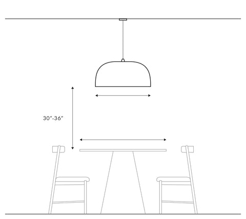 Hanging a light over a round table