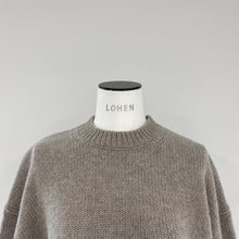 LOHEN】ウールカシミヤクルーネッククロップドニット ベージュ-