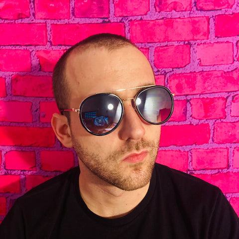 man wearing aviator sunglasses