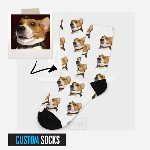 Custom Pet Dog Socks Personalized Pet Photo Socks Put Your Cute Dog Abstracto World