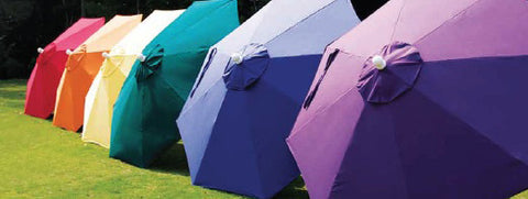 row of colorful umbrellas