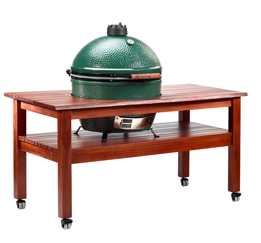 big green egg mahogany table