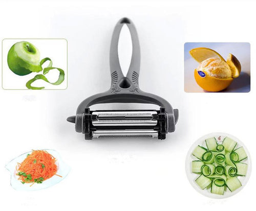 Multifunctional Fruit & Vegetable Cleaning Brush Peeler Three-in