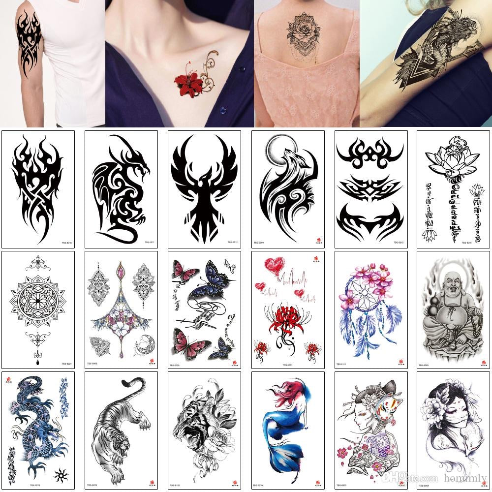 Simply Inked Tropical Life Temporary Tattoo Bundle Tattoo Pack for Girls  Boys Men Women waterproof Sticker Size 75 X 5 Inch 1pc l Black l 2g   Amazonin Beauty