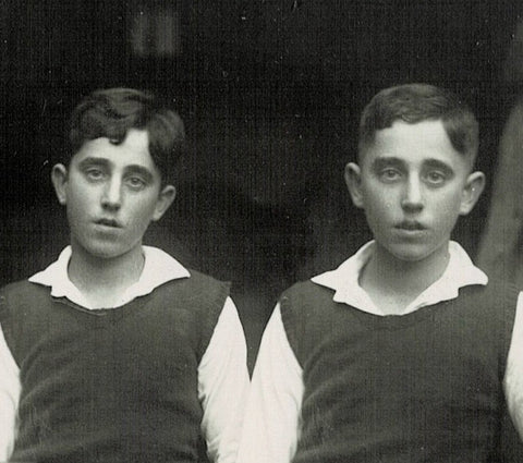 This is a picture of my twin granduncles, Hugo and Albert Sommer when they were young. Their lives tragically ended in the Auschwitz concentration camp during the Holocaust. They were only 22