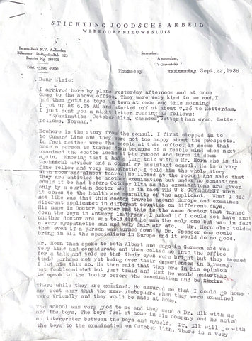 This is a copy of a letter written by a detective who went to check on my granduncles, Hugo and Albert as he assessed whether or not he would be able to get them out of Europe and to the US during the Holocaust.