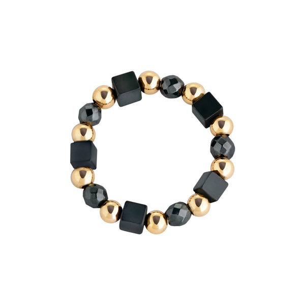 6 Yellow Silk Cord Bracelet with Black and White Crystal Bead – Mon Ami  Jewelry