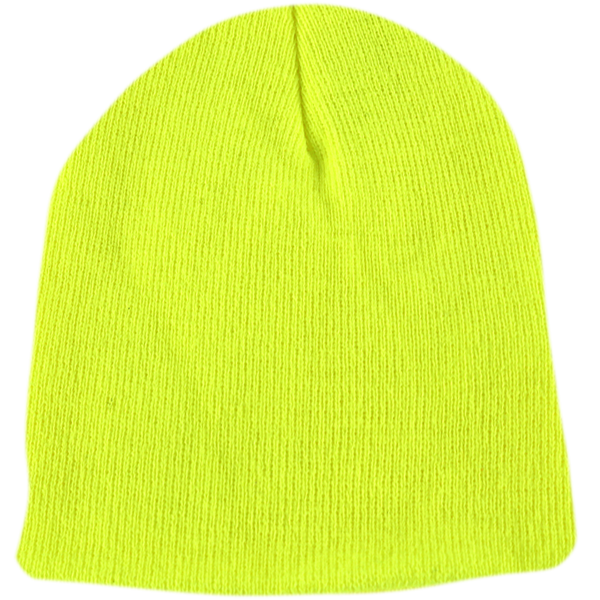 BPEUSA Classic Knit Fleece Beanie Safety Yellow