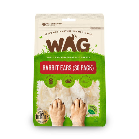 WAG rabbit ears (30pack) | Dog treats | WAG treats | Pet Food Leaders
