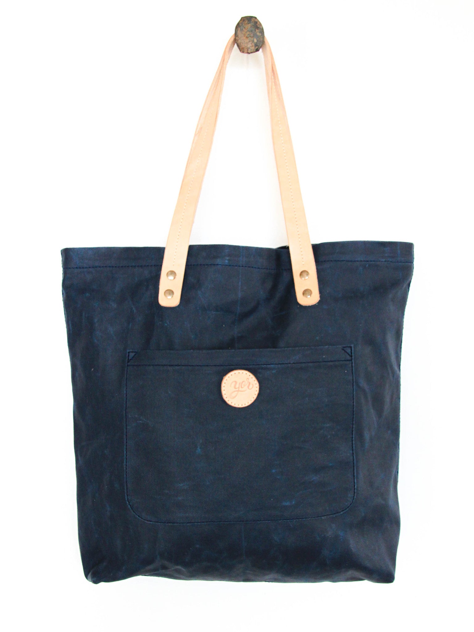 Crossbody Waxed Canvas - Navy Blue | YOR Leather Goods