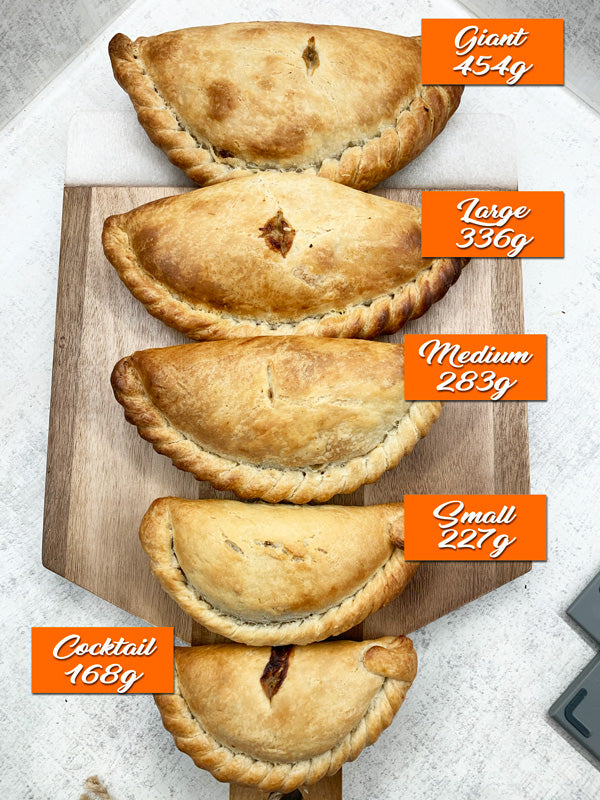 Cornish Pasty Sizes