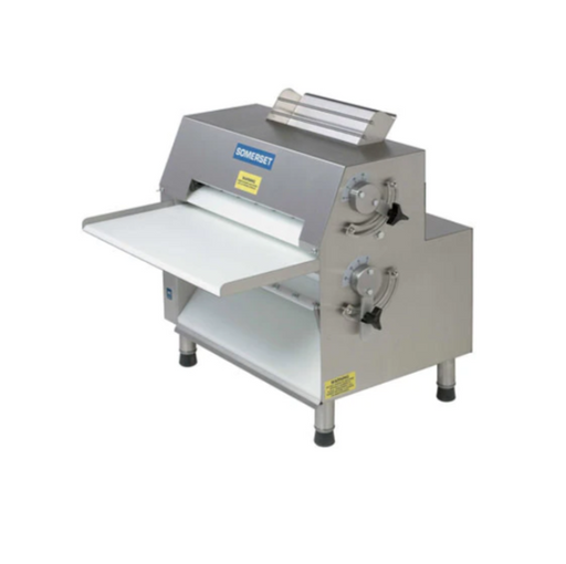 Somerset CDR-300 Stainless Steel Manual Countertop Dough Sheeter with 3.5 x 15 Synthetic Rollers - 115V, 1/2 HP