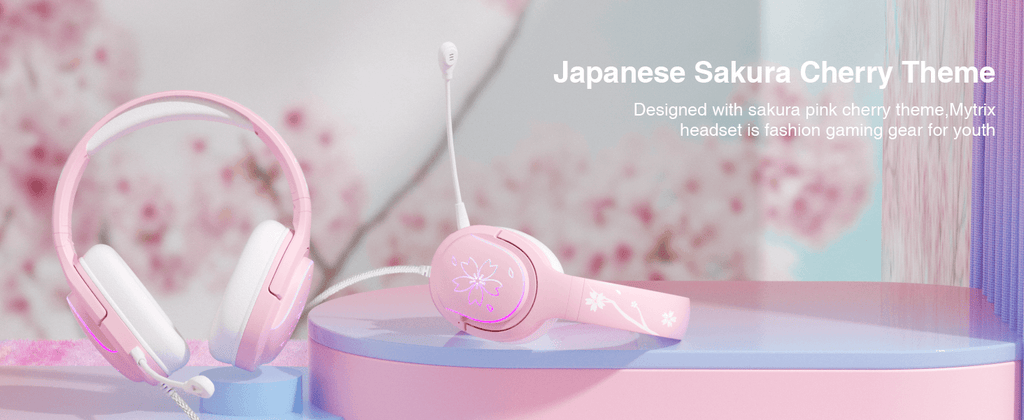 Mytrix Japanese cherry theme RGB gaming headset