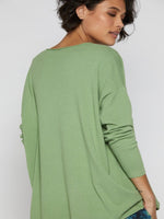 Solar Knit Sweater Jumper Top Jade Sage Green