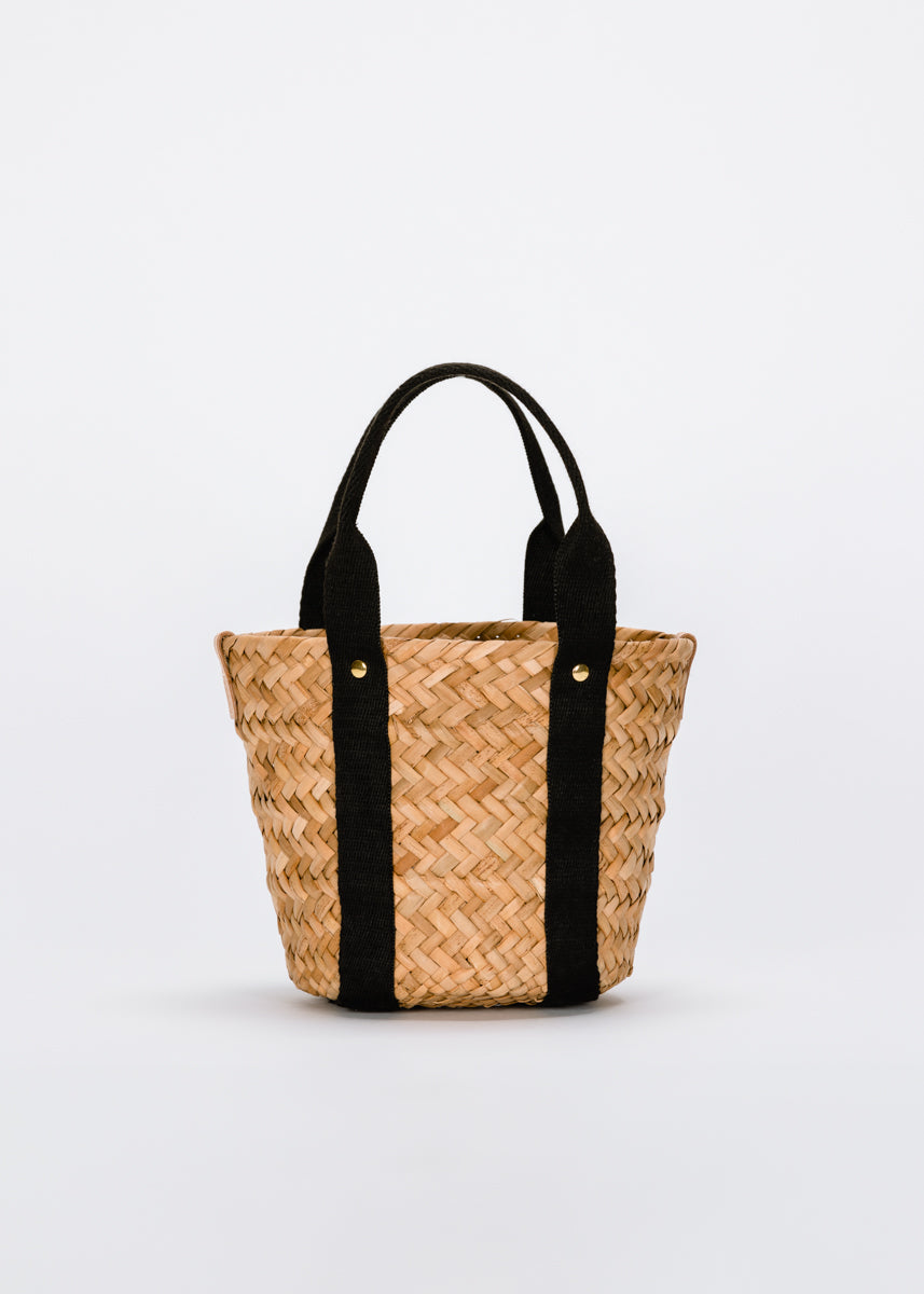 Totes bags Hereu - Cabas mini straw tote bag - CABASMINIBLACK