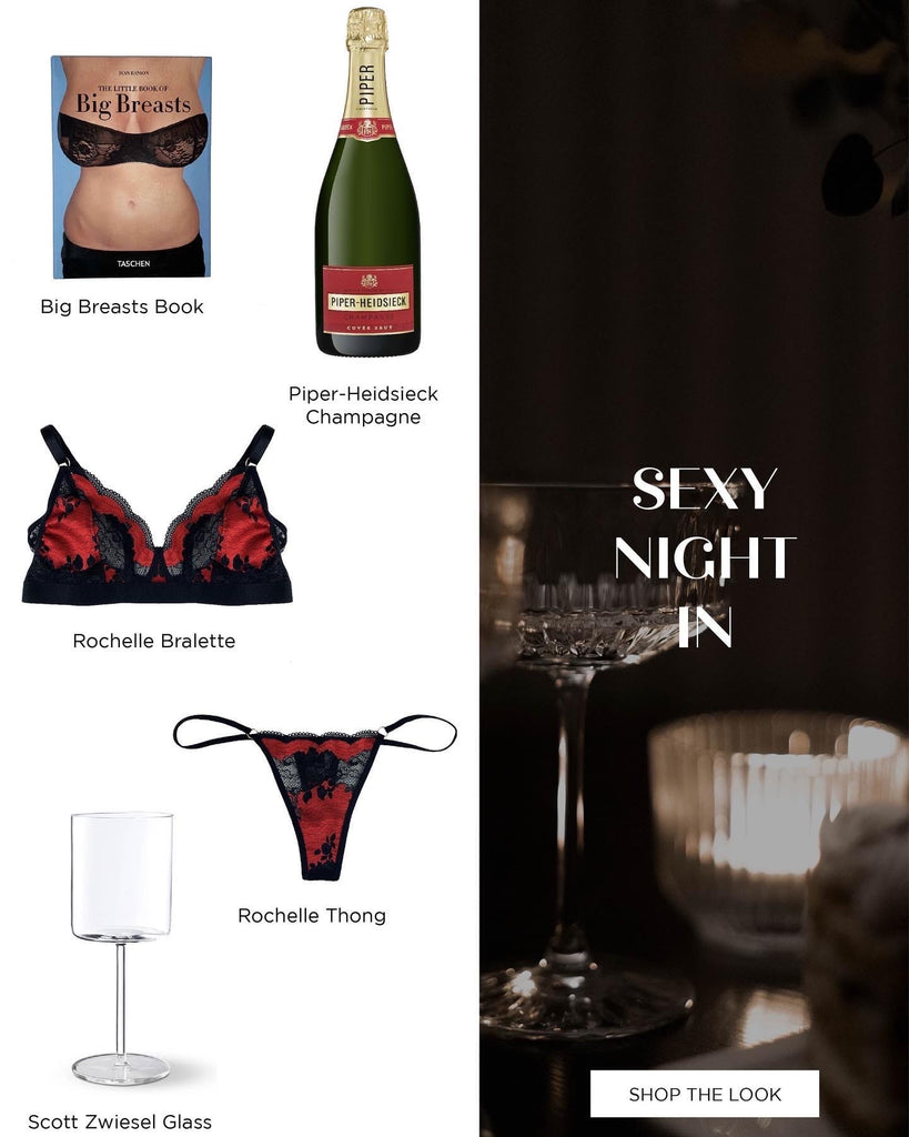 sexy night out inspiration with champagne and lingerie 