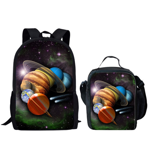 PrelerDIY Basketball Astronaut Lunch Bag Backpack Set Kids Back to