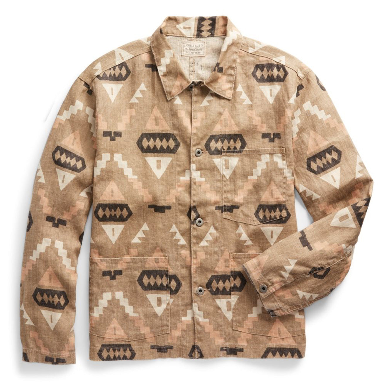 RRL by Ralph Lauren Oakham Linen Shirt Jacket Stone / Green / Burnt Sienna  – Yards Store Menswear