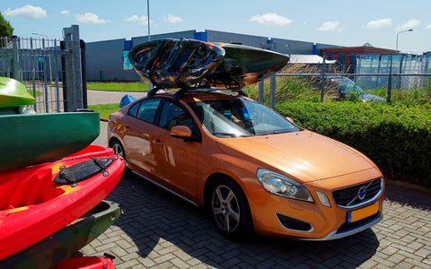 Car with two kayaks on top