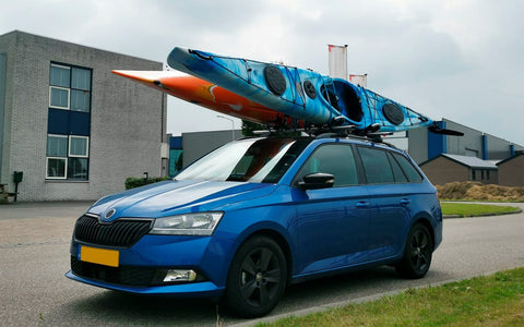 Car with two kayaks on top