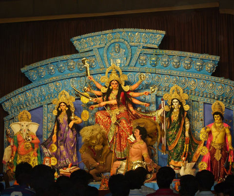 People coming together to celebrate Durga Puja