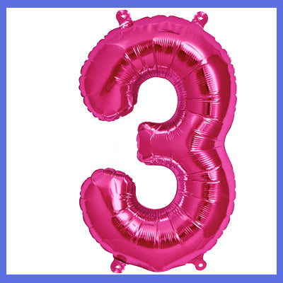 small foil number balloons