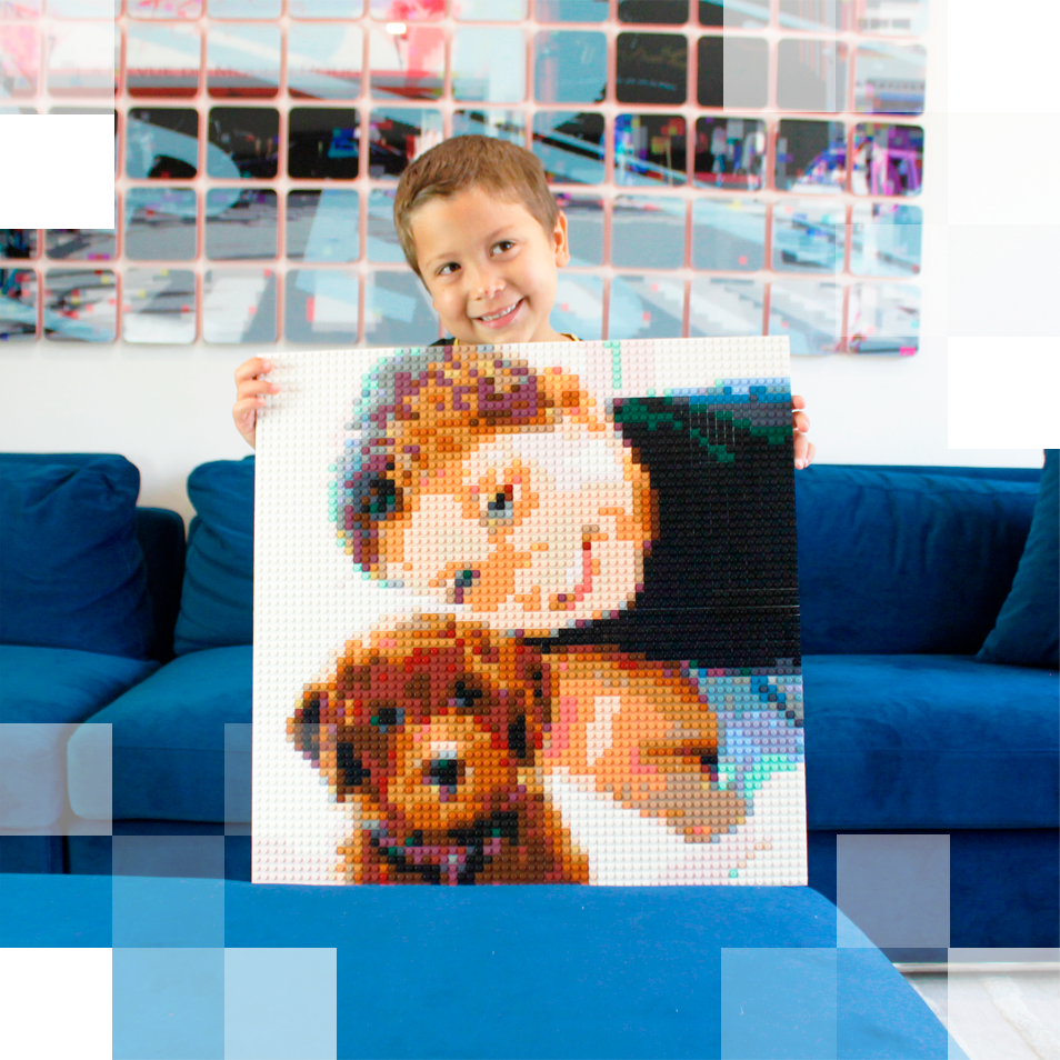 Amalia Personalized Mosaic Portrait Custom Building Kit Pixel Great Wall Art Decoration Customized Your Own Photo Picture-Energetic(L/15.1x15.1)