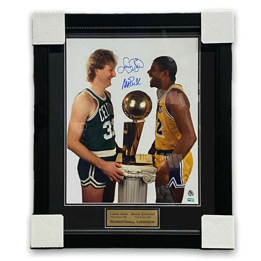 Larry Bird & Magic Johnson Autographed 8x10 Photo Boston Celtics