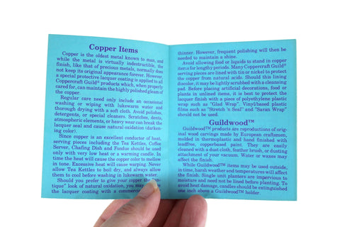 coppercraft guild care booklet inside