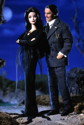 Morticia and Gomez Addams Barbie and Ken dolls