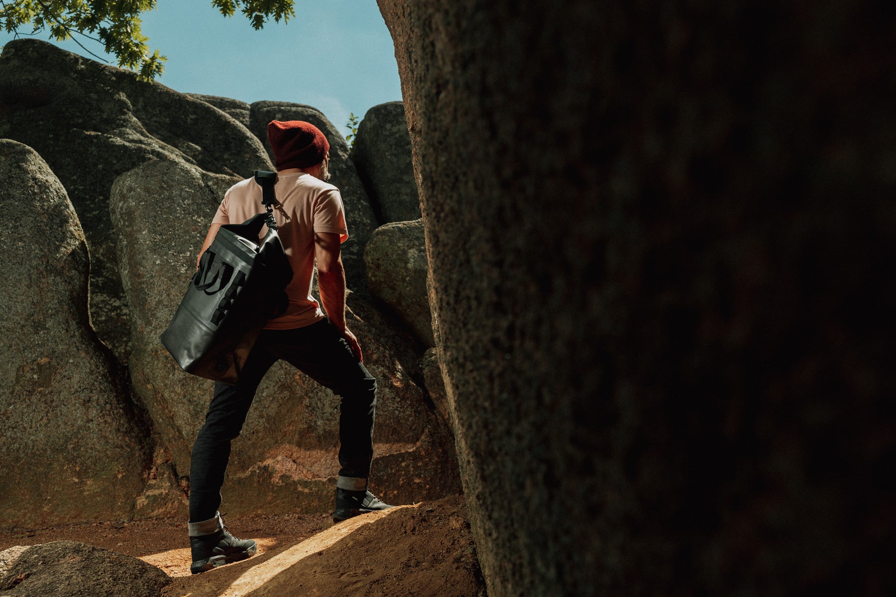 so ill x on the roam beanie shown on a man at elephant rocks