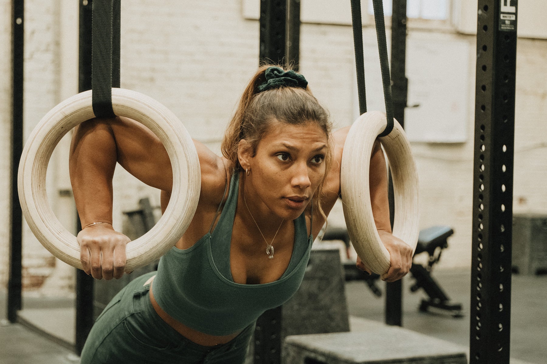 so ill x on the roam scrunchie being worn by meagan martin while training on her signature training rings