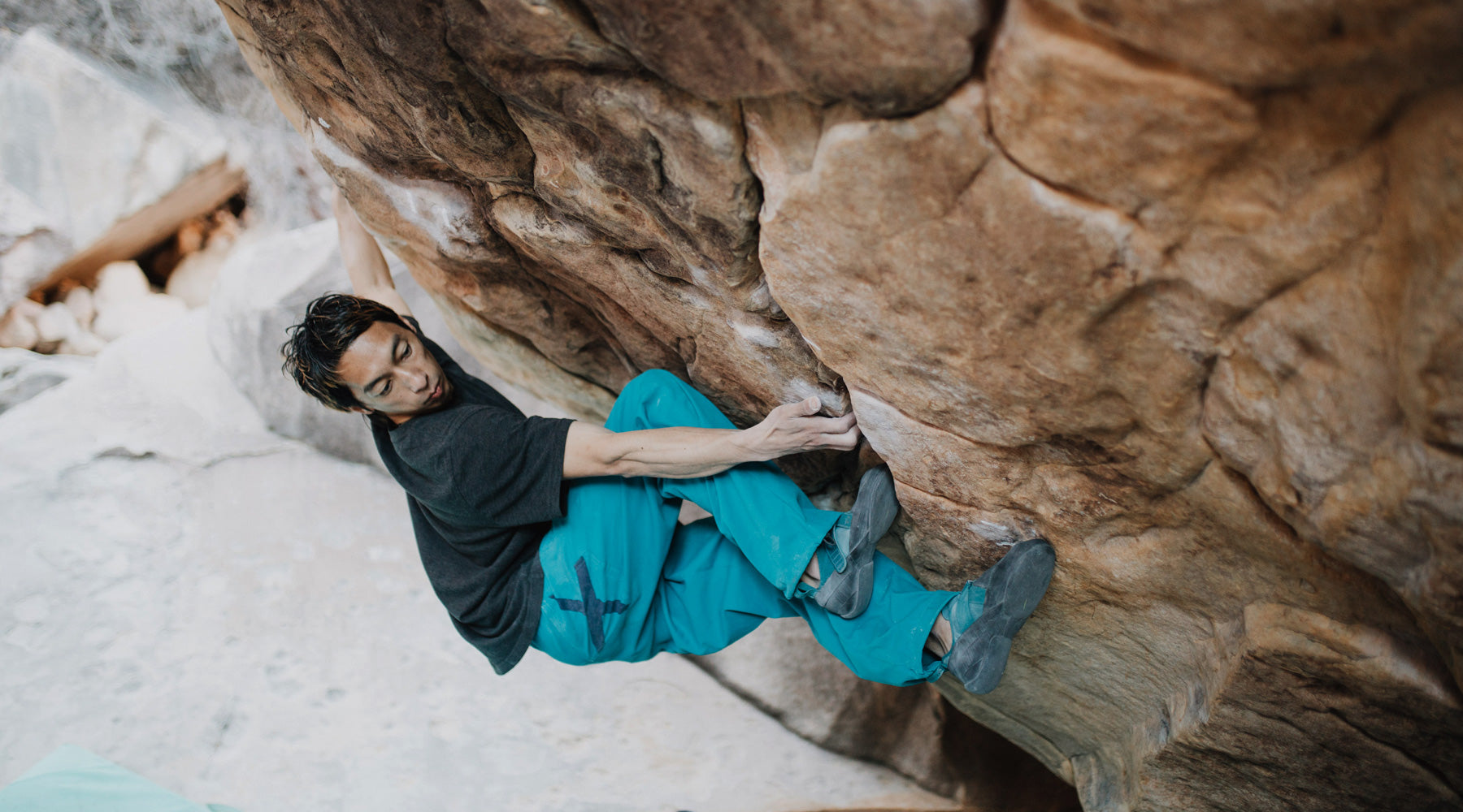 So iLL athlete Toshi Takeuchi climbs outside in the Free Range Pro