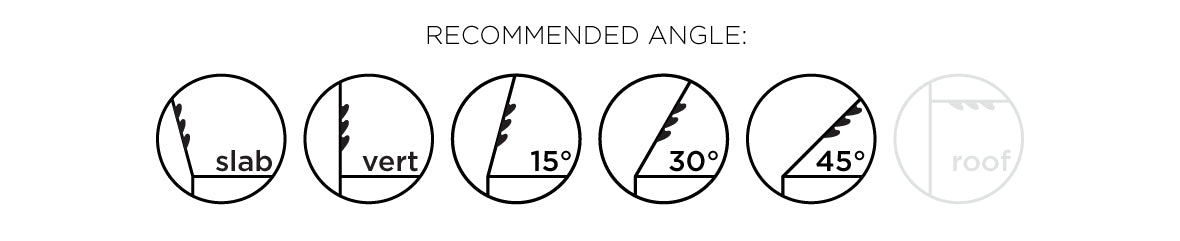 so ill climbing hold diagram indicating the best angles to use climbing holds on.  This set is best at slab, vert, 15°, 30°, and 45°