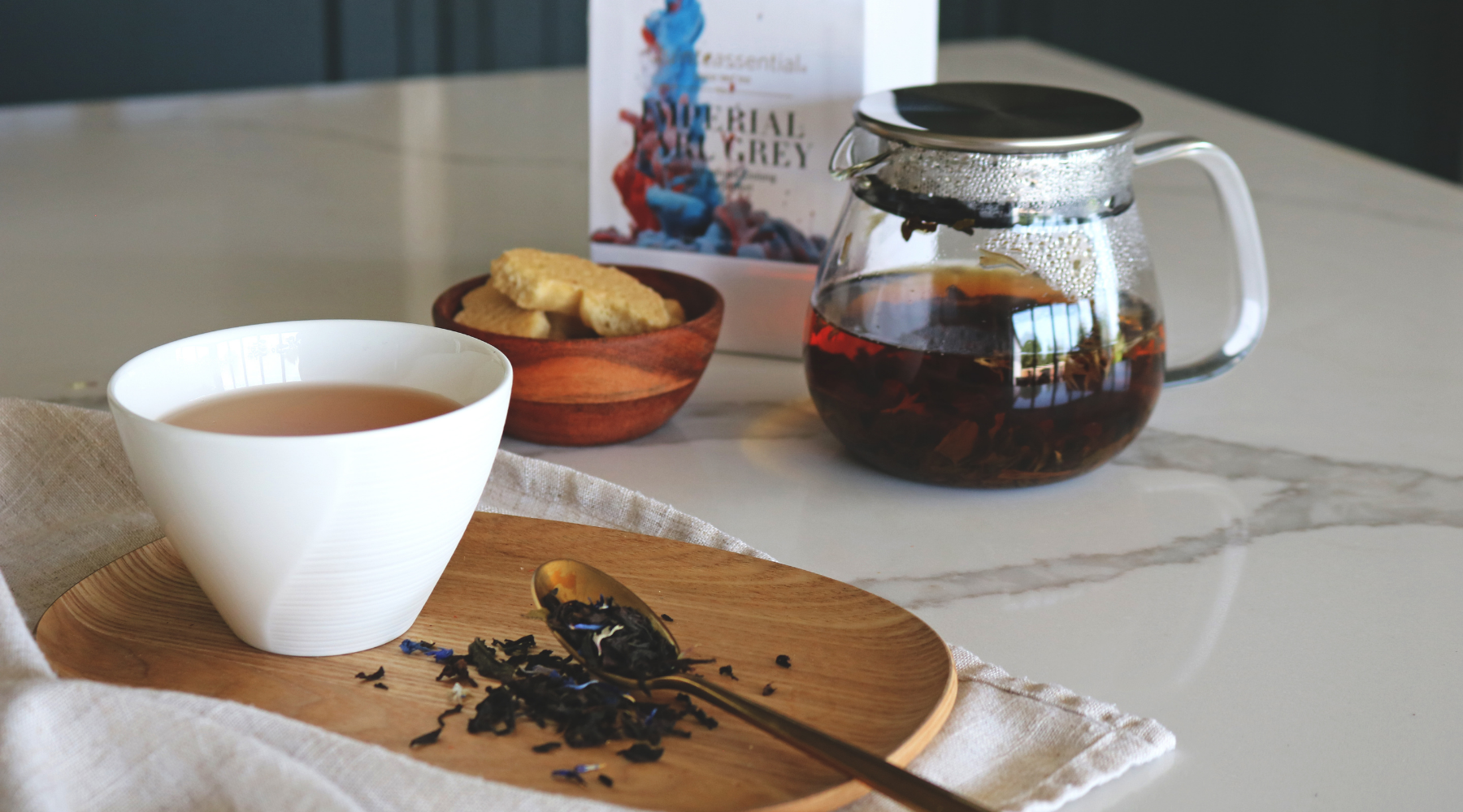 Imperial Earl Grey loose leaf tea in pot